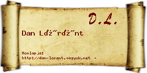 Dan Lóránt névjegykártya